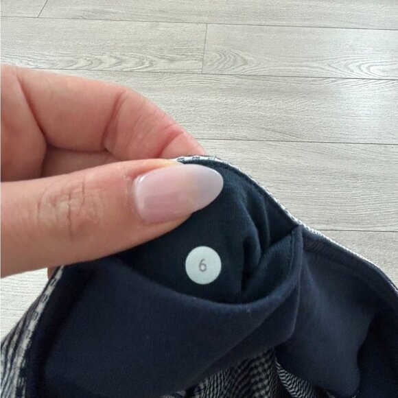 Lululemon Wunder Under Crop Leggings Gingham Luon White Blue - Picture 9 of 14